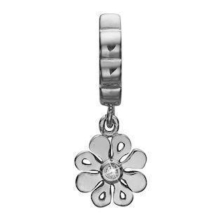 Christina Collect 925 sterling sølv My Flower Hengende blomst med hvit topas i midten, modell 623-S123